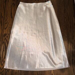 Vince Shimmering satin slip Silver A-Line Skirt